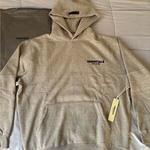 Essentials Heather Gray Men's Hoodie